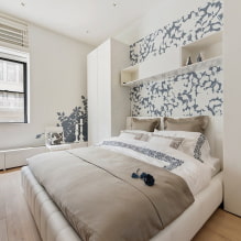 Shelves above the bed: design, color, types, materials, location options-1