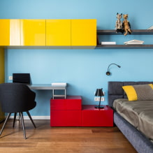 Shelves above the bed: design, color, types, materials, location options-6