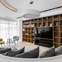 Bookshelves and racks: types, materials, color, arrangement in the room, design-4