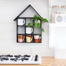 Shelves for the kitchen: types, materials, color, design. How to arrange? What to put? -5