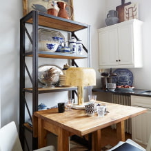 Shelving in the interior: options for filling, materials, colors, location in room-4