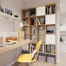 Shelving in the interior: options for filling, materials, colors, location in the room-6