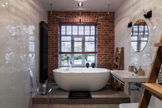 Loft-style bathroom: choice of finishes, colors, furniture, plumbing and decor