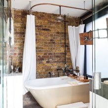 Loft-style bathroom: choice of finishes, colors, furniture, plumbing and decor-6