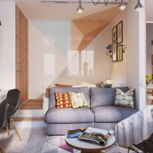 Apartment 40 sq. m. - modern design ideas, zoning, photos in the interior-5