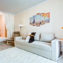 Apartment design 36 sq. m. - zoning, ideas of arrangement, photos in the interior-2