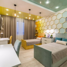 A room for two girls: design, zoning, layouts, decoration, furniture, lighting-8