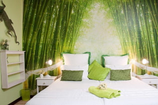 Green bedroom: shades, combinations, choice of finishes, furniture, curtains, lighting