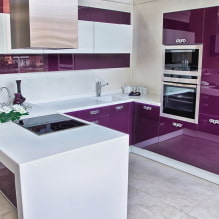 Purple kitchen: color combinations, choice of curtains, finishes, wallpaper, furniture, lighting and decor-0