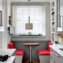 Design of a narrow kitchen: layout, decoration, furniture arrangement, photo-5