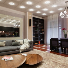 Design of the combined kitchen-dining room-living room: the best ideas and photos-4