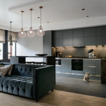 How to divide the kitchen and living room? The best examples of zoning.-1