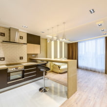 How to divide the kitchen and living room? The best examples of zoning.-2