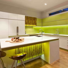 Light green kitchen: combinations, choice of curtains and finishes, a selection of photos-1