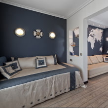 Children's room in a marine style: photos, examples for a boy and a girl-6