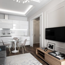 Kitchen-living room 18 sq. m. - real photos, zoning and layouts-3