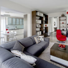 Tips for decorating the kitchen-living room interior in a private house-4