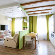 How to decorate the ceiling in the kitchen-living room? -8