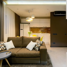 How to properly organize lighting in the kitchen-living room? -0