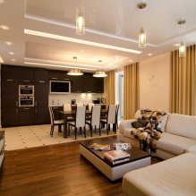 How to properly organize lighting in the kitchen-living room? -6