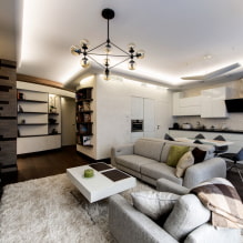 How to properly organize lighting in the kitchen-living room? -8