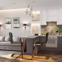 Kitchen-living room 16 sq m - design guide-0