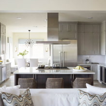 Combined kitchen-living room 30 sq. m. - photo in the interior, layout and zoning-5