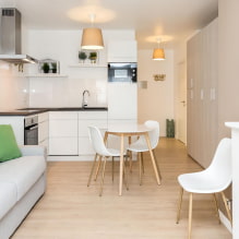 How to decorate the interior design of a kitchen-living room 17 sq m? -4