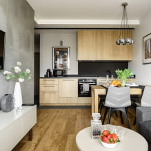 Kitchen-living room 14 sq m - photo review of the best solutions-5