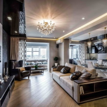 Review of the best solutions for the design of the kitchen-living room-3