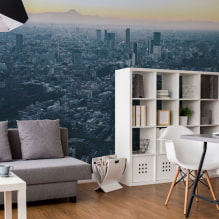 Modern wallpaper in the interior of the living room-4