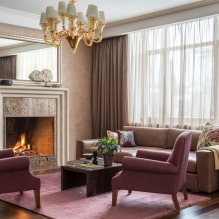 Living room interior with fireplace: photos of the best solutions-1