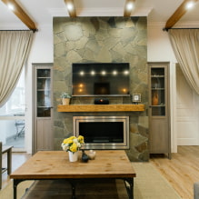 Living room interior with fireplace: photo of the best solutions-7