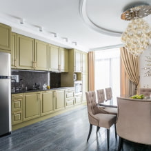 How to organize lighting in a kitchen with a stretch ceiling? -0