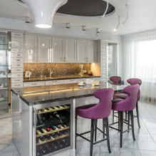 How to organize lighting in a kitchen with a stretch ceiling? -2