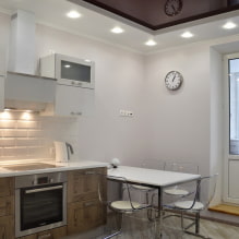 How to organize lighting in a kitchen with a stretch ceiling? -3