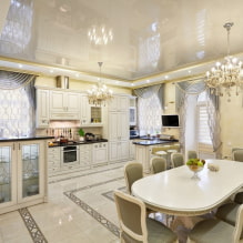 How to organize lighting in a kitchen with a stretch ceiling? -4