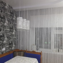 Filament curtains in the kitchen: 40 photos with the best ideas-7