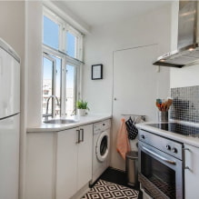 Review of the best solutions for placing a washing machine in the kitchen-0