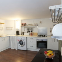 Review of the best solutions for placing a washing machine in the kitchen-2