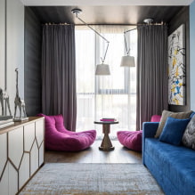 Design of a rectangular room: design features, photo in the interior-5