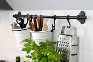 Roof rails for the kitchen: pros and cons, types, photos in the interior