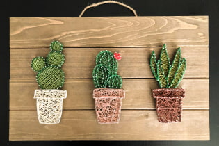 How to make a panel from threads and nails? 7 master classes