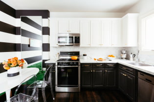 Kitchen design with dark bottom and light top
