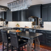 Features of the design of a dark kitchen-1