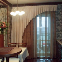 Beautiful asymmetry on the windows: decoration with curtains on one side-4