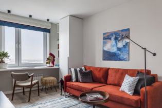 Design of a bright two-room apartment 44 sq m in a panel house