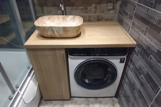How to position the washing machine in a small bathroom?