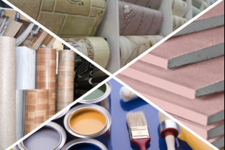 A selection of harmful building materials