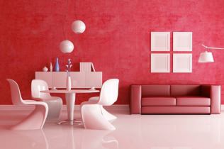Living room in red